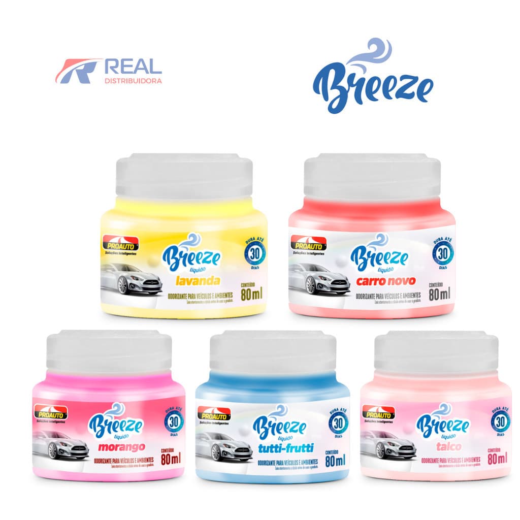 ODORIZANTE BREEZE LIQUIDO 80 ML - 1 UNID - 5 FRAGRÂNCIAS PARA ESCOLHA