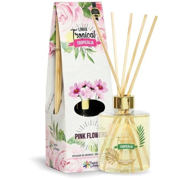 Difusor de Luxo Aromatizador Ambiente Pink Flowers Tropicália 350ml Tropical Aromas