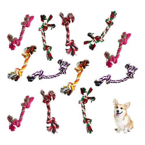 Kit 12 Cordas Mordedores Brinquedos para cães cachorros Mordedor Dental para cães Pets