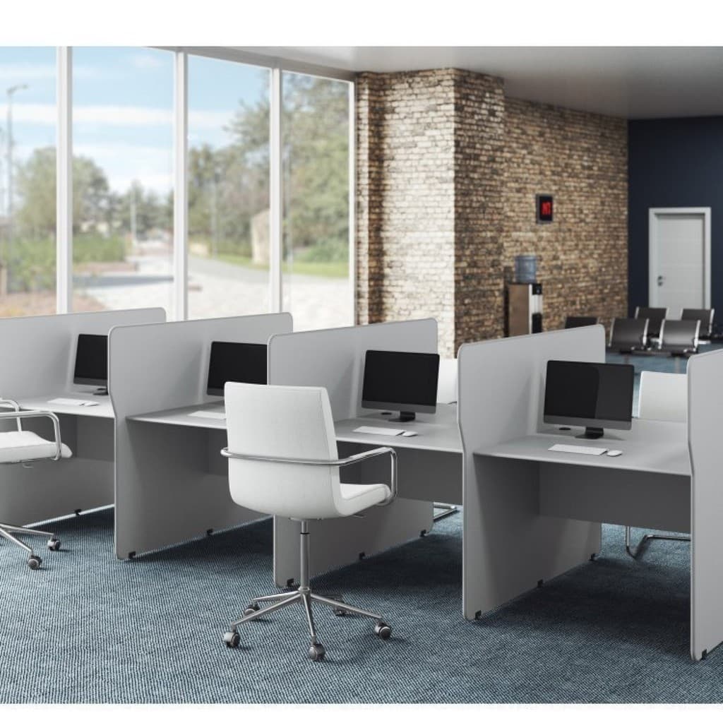 Conjunto Escritório 4 Peças 2 Mesas Estação de Trabalho e 2 Complementos de Mesa Espresso Móveis