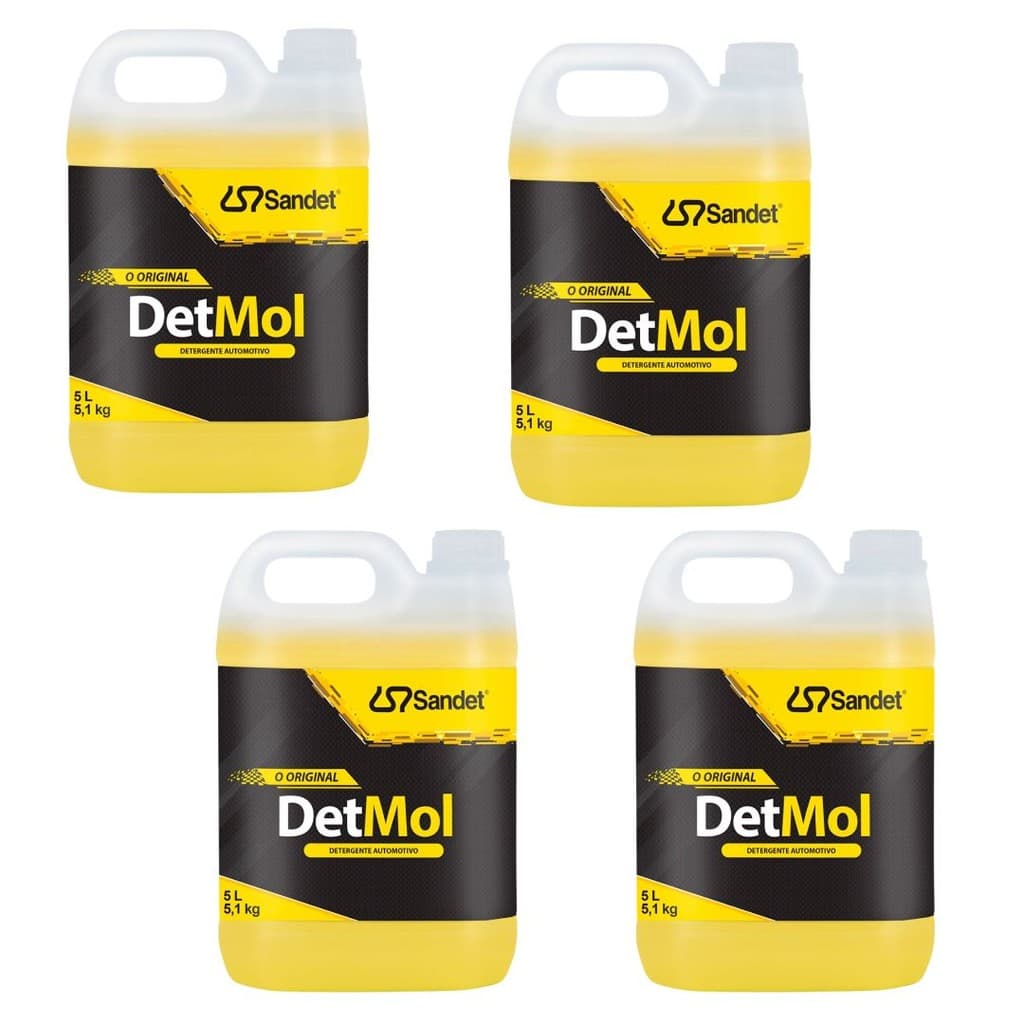 kit 4 Shampoo Limpeza Pesada 5L Lava Moto Off Road DetMol