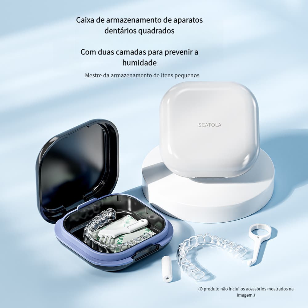 Caixa de Armazenamento de Aparelhos Invisíveis Portátil Caixa de Aparelhos Corretor Ortodôntico Caixa à Prova d'Água par