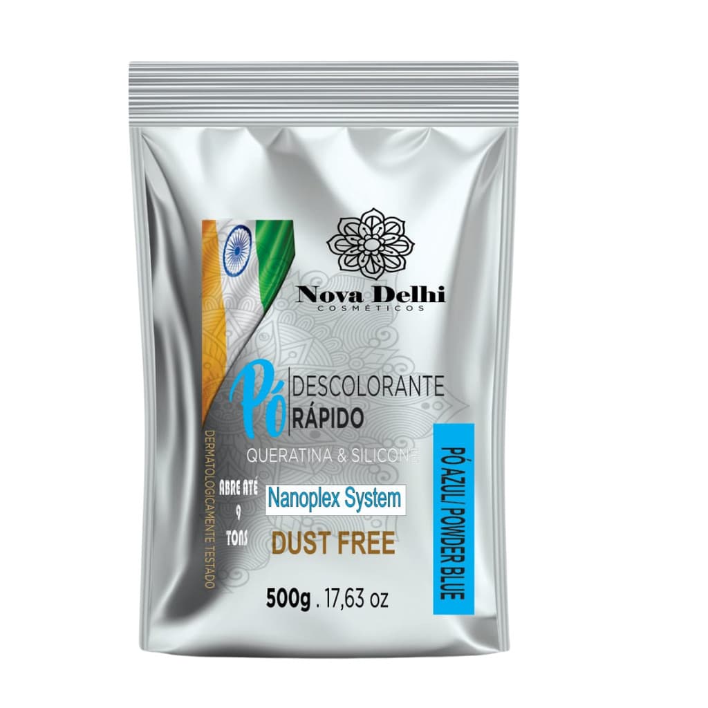 Pó Descolorante Azul Efeito Rápido 500G-Nova Delhi