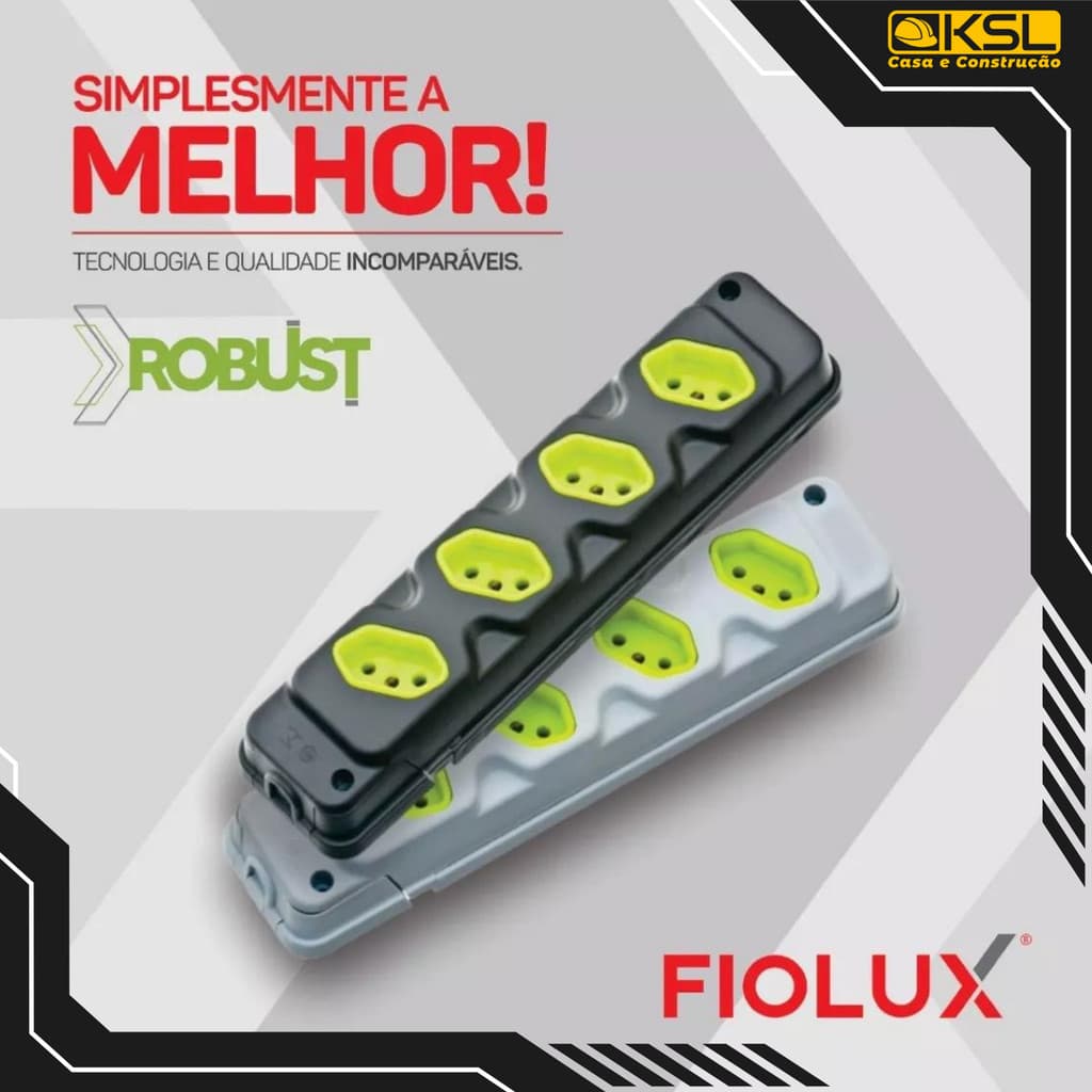 Regua de Energia Tomadas Elétrica Robust Tripolar 10/20A