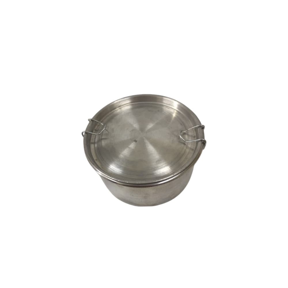Marmita redonda alumínio polido 400ml com trava 12 cm de diâmetro NL167