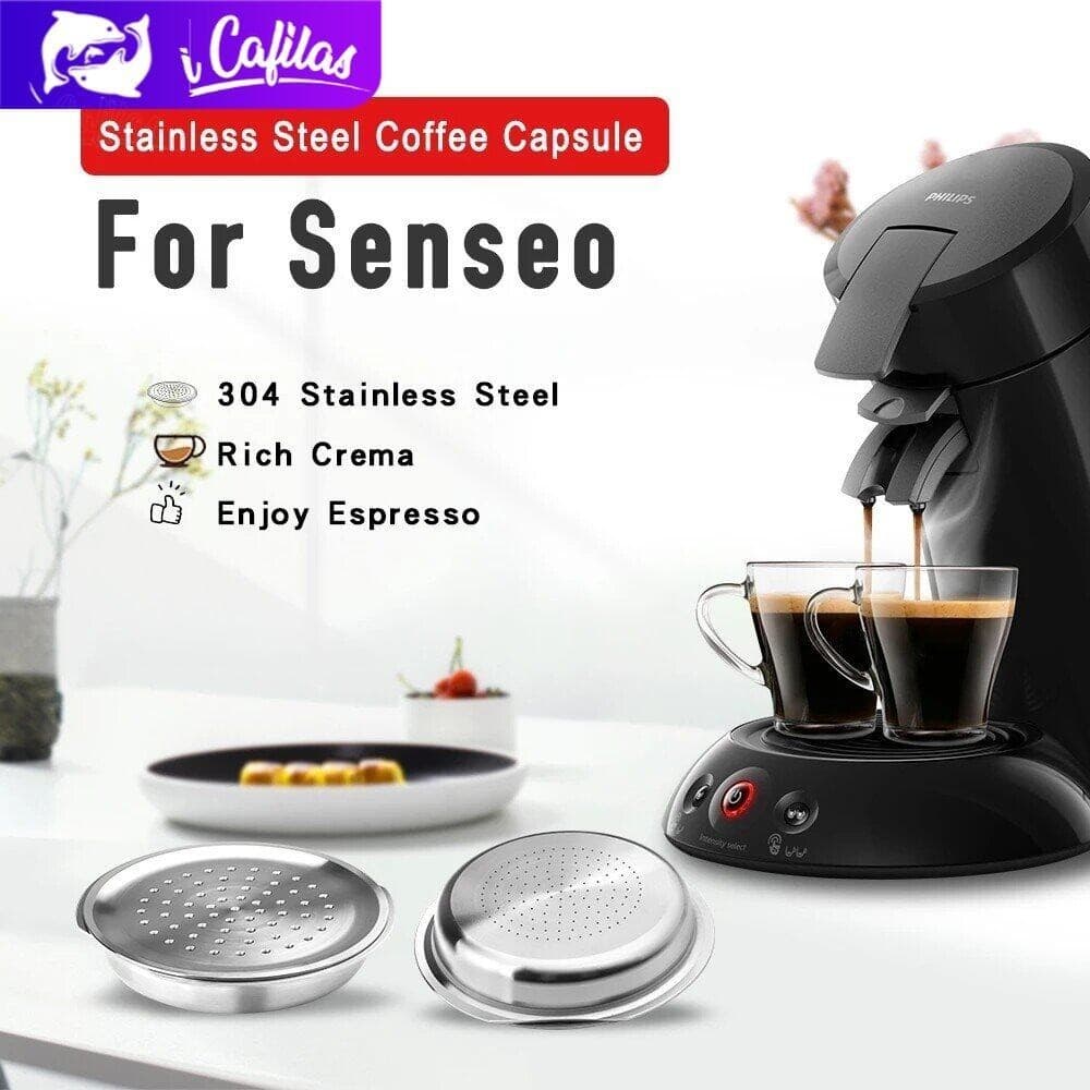 i Cafilas QW01 Filtro De Cápsula De Café Reutilizável Recarregável Nescafe Copos Crema Maker De Aço Inoxidável Para Máquinas-Ferramentas Philips Senseo System Coffeeware