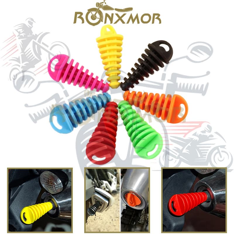 RONXMOR 1PC Plugue De Tubo De Escape Da Motocicleta Motocross Traseiro Silicone Sangrador Ar Plug Silenciador Lavagem Pr