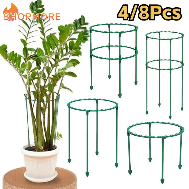 Suporte Para Plantas De Jardim Haste De Fixação Em Forma De Flor Plástica Interior Estrutura De Crescimento Decoração De Casa
