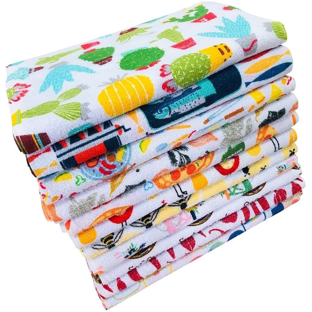 Pano de Prato Felpudo Atoalhado Simples 35x55cm Kit com 12 unid