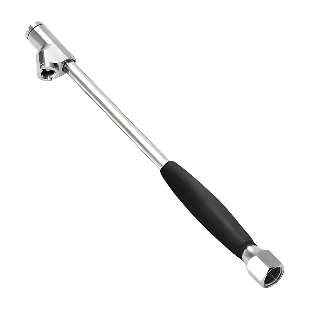 Bico De Encher Pneus Duplo E Reto 1/4 Inflador Com Cabo De Borracha