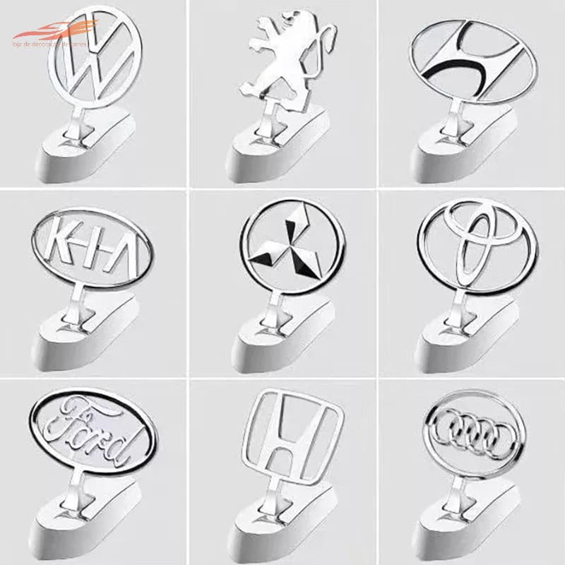 Personalizado zinco liga carro cap么 tridimensional Vertical frente auto pe莽as rotulagem