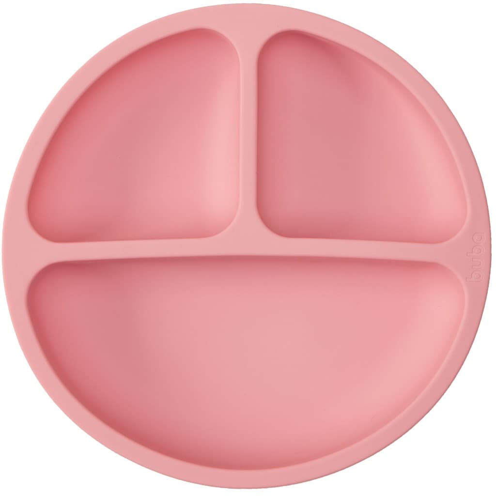 Pratinho Silicone Com Ventosa Divisórias Refeição Buba Bebê Prato Macio Não Quebra