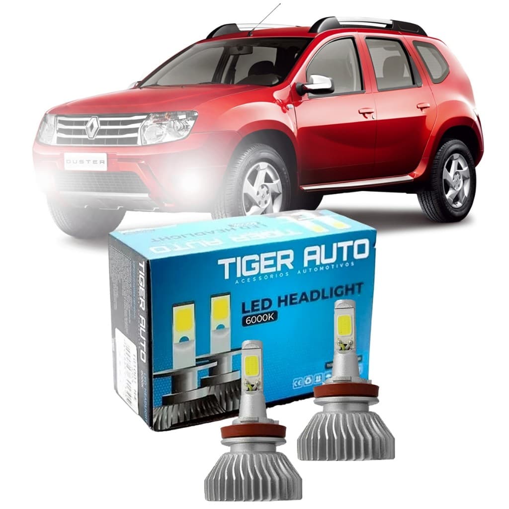 Kit Lâmpadas Super Led 6000k Renault Duster Farol De Milha
