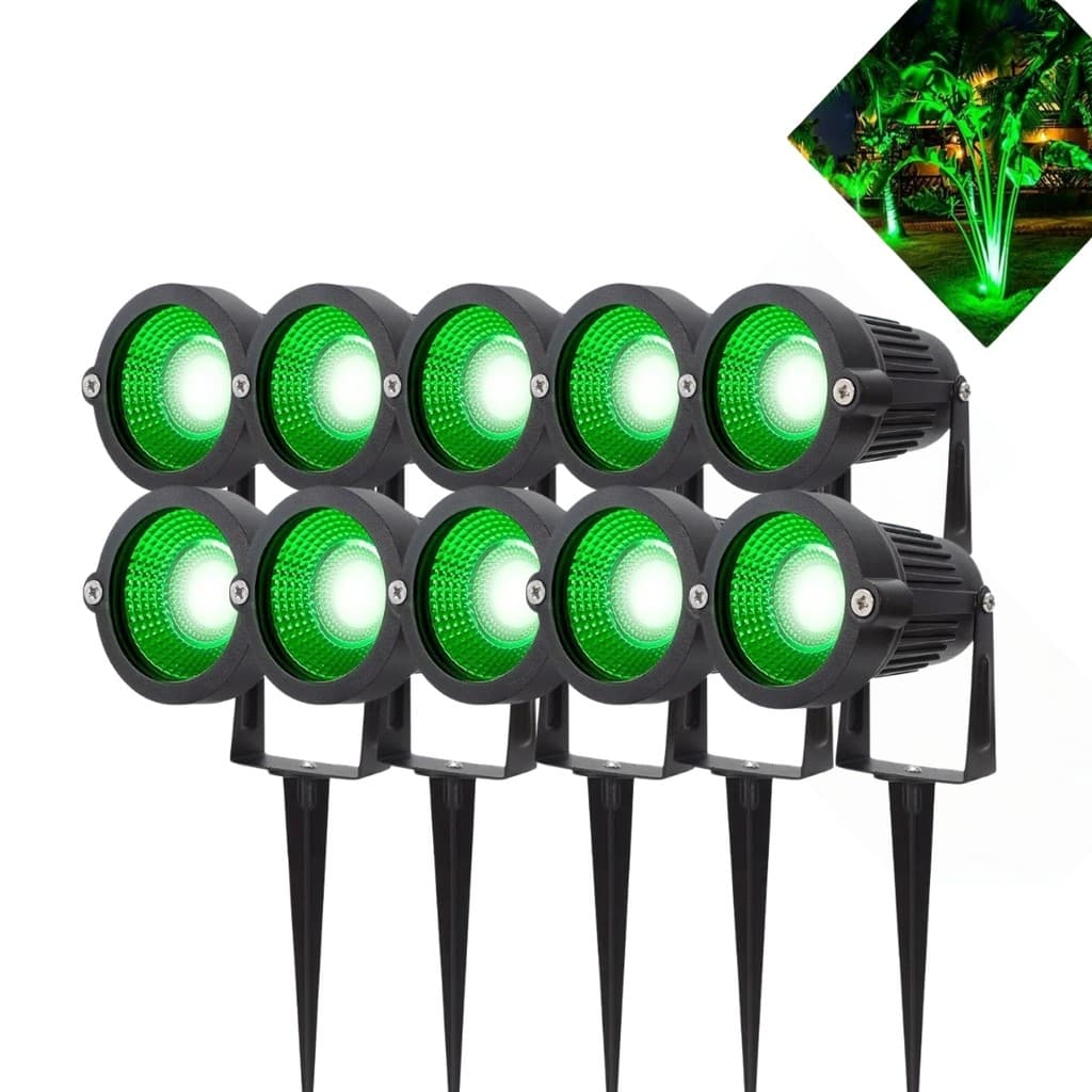 10 ESPETO ILUMINAÇÃO DE JARDIM VERDE COB LED 7W GRAMA GRAMADO QUINTAL EFEITO