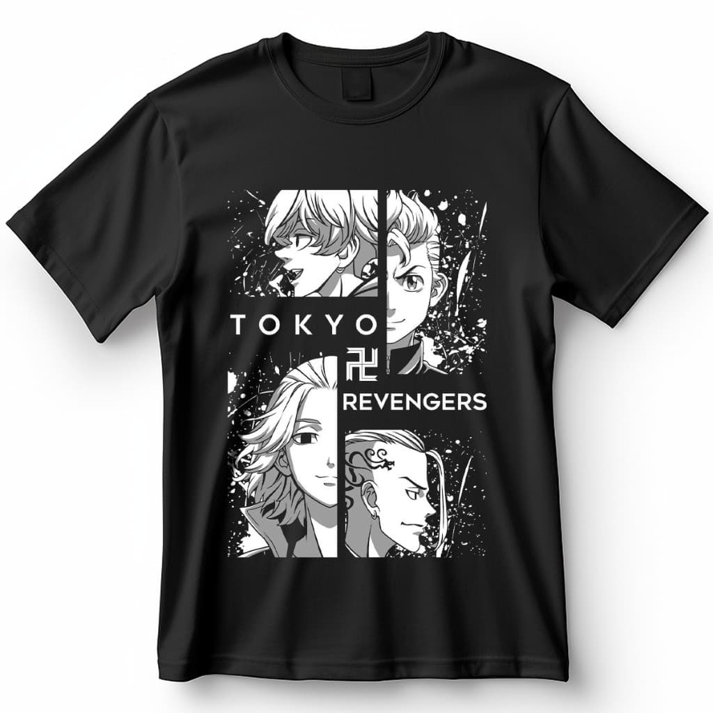 Camiseta Tokyo Revengers Gangue Manji Blusa De Anime Camisa 100% Algodão top