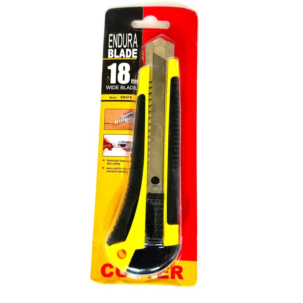 Estilete Grande Amarelo e Preto Emborrachado 18MM