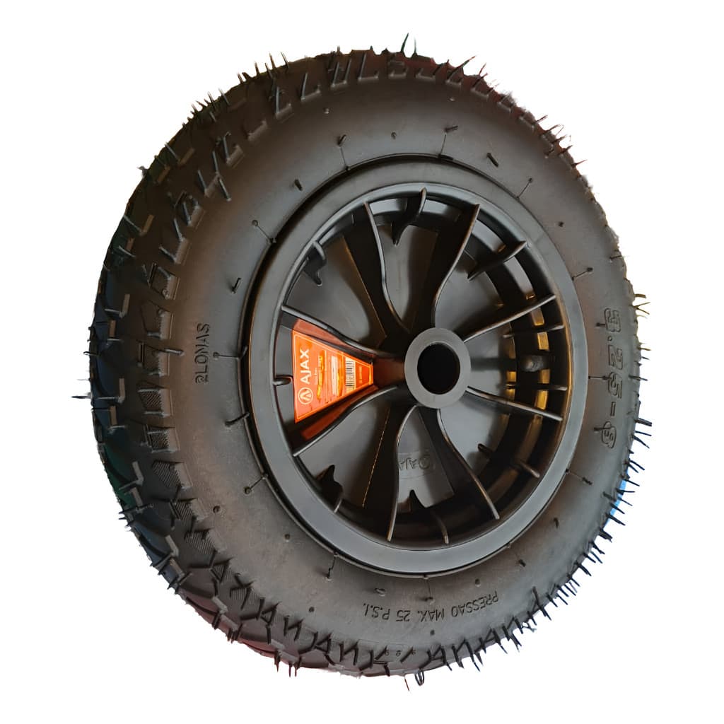 Roda Para Carrinho De Mão Aro Plastico Completa 3.25-8 Eixo 25mm