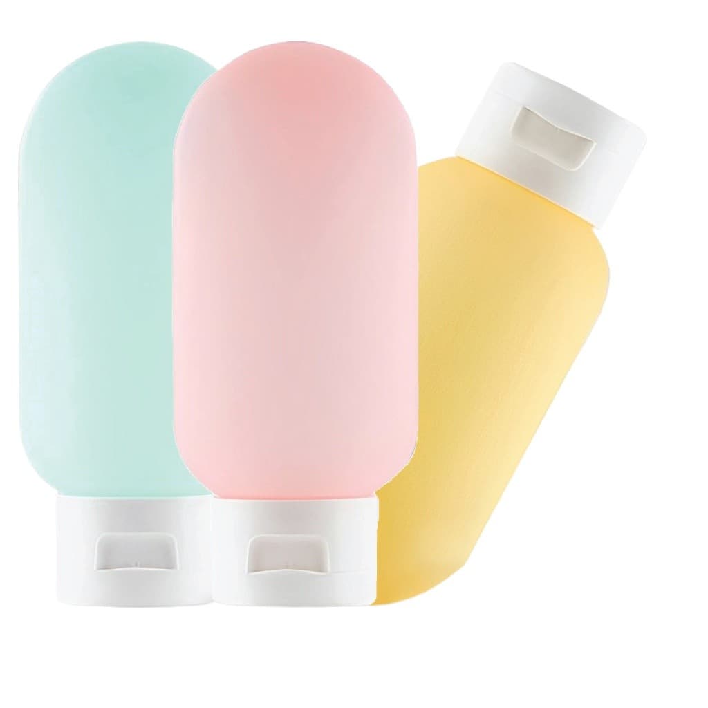 Kit Viagem Porta Shampoo Mini Frasco Pote Creme 3 Peças 90ml