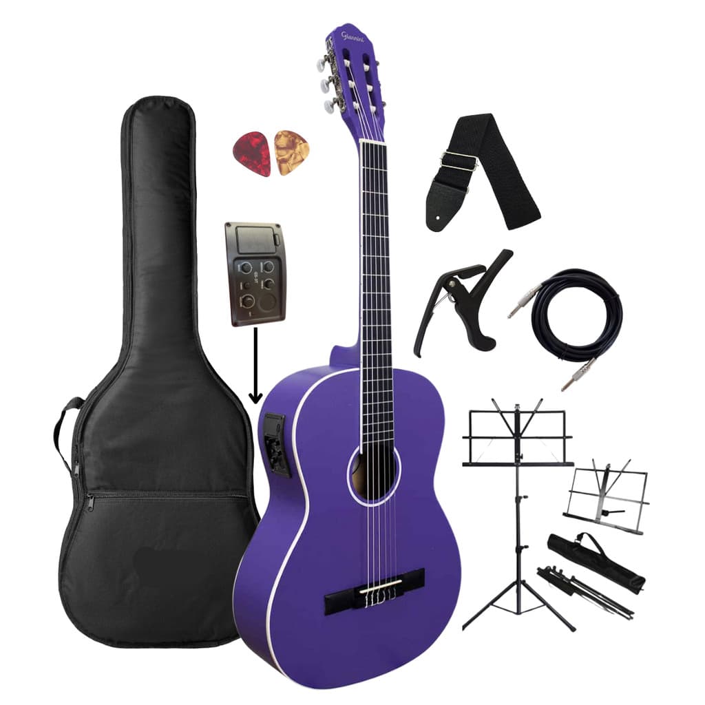 Violão Giannini Elétrico N14EQ PPS Purple Satin e  Acessórios
