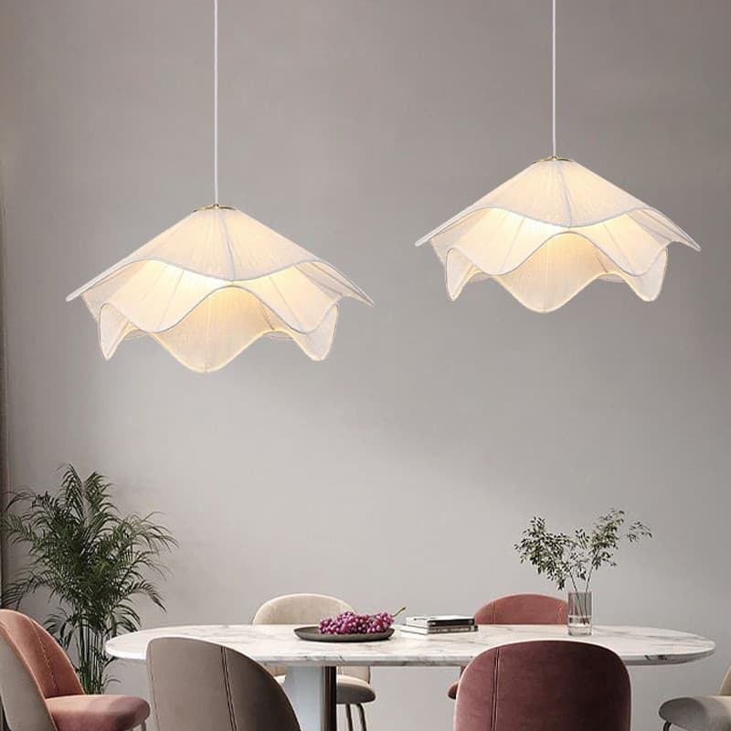 Ideal Para Quartos E Salas De Estar Lustre LED Em Tecido Lustre Para Sala Pétalas Criativas Lampu Gantung Ruang Tamu