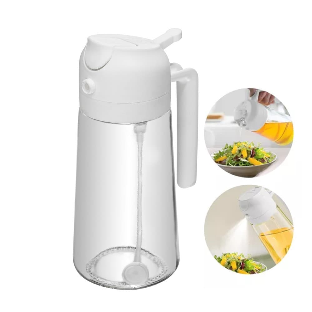 Galheteiro de Vidro Garrafa Porta Azeite com Borrifador Spray Vinagre 450ml Lyor