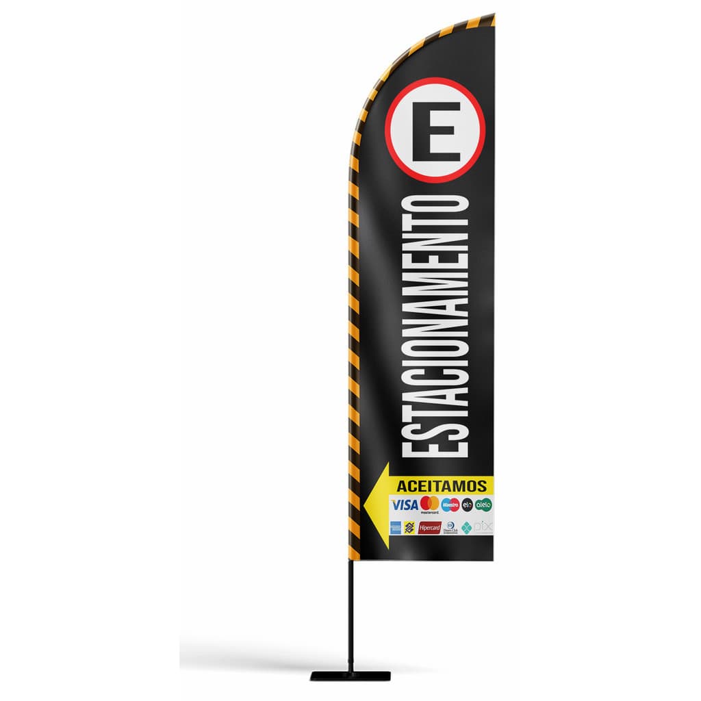 WIND BANNER COMPLETO ESTACIONAMENTO E SETA INDICATIVA