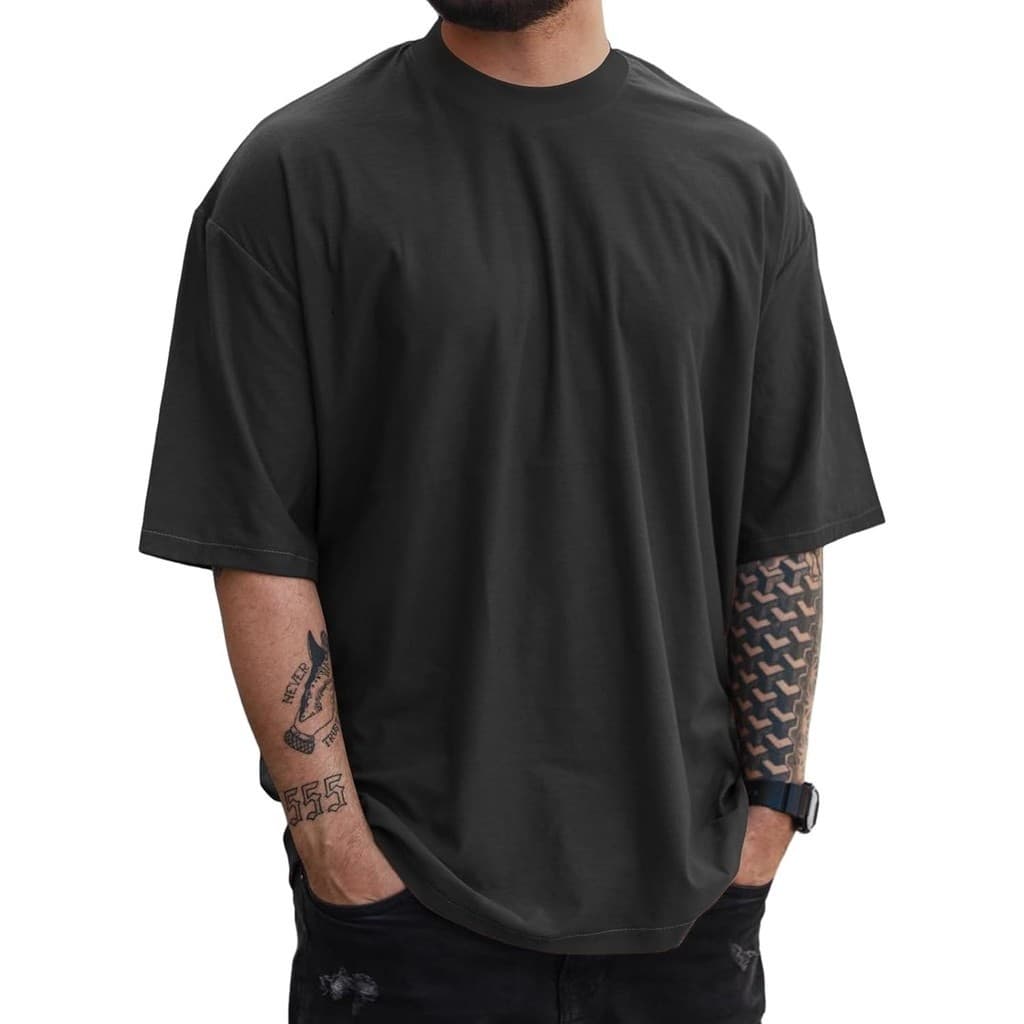 Oversized Masculina Blusa Oversized Cor Lisa Para Treino