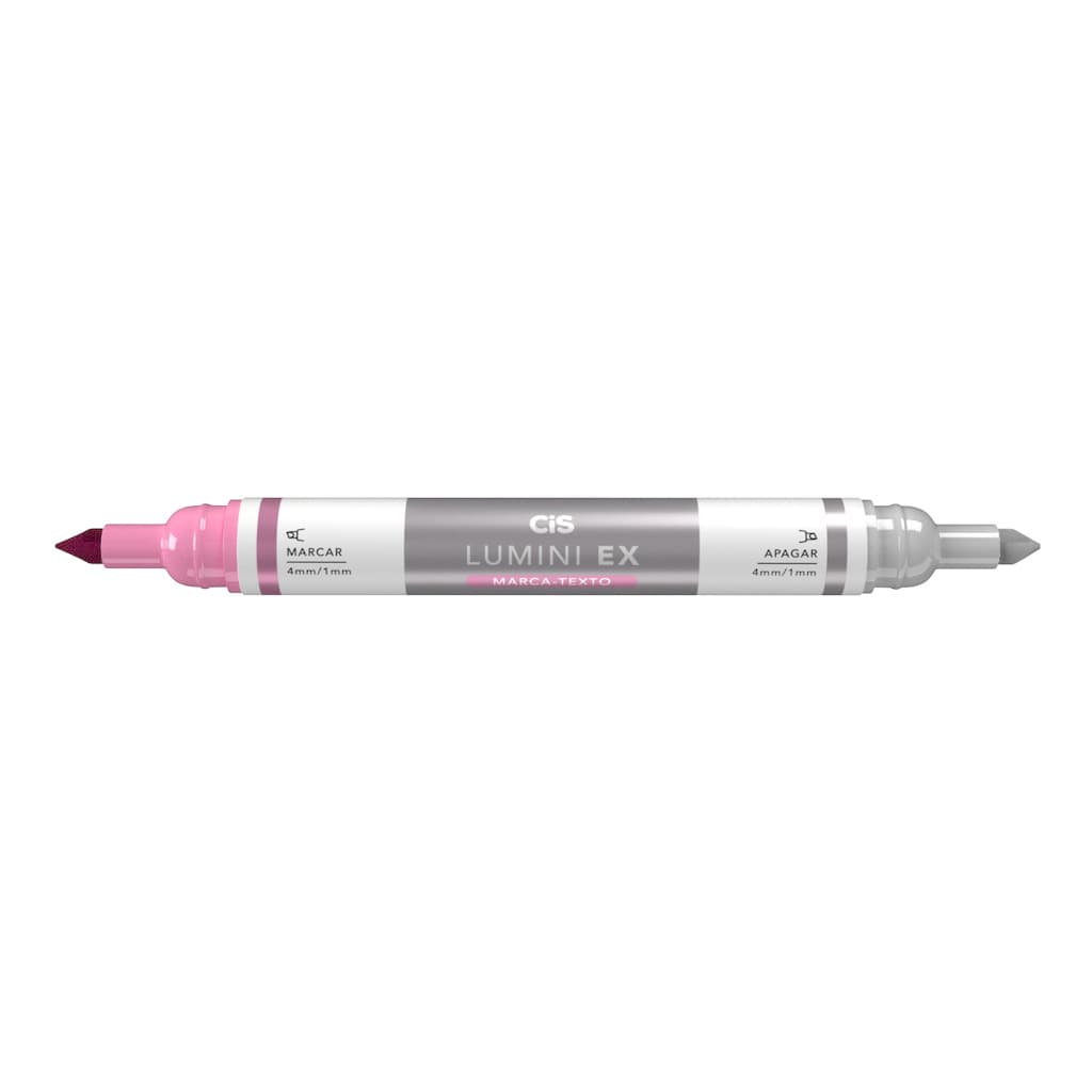 CIS Lumini EX Marca-texto Rosa - 1 unidade - Marca e Apaga