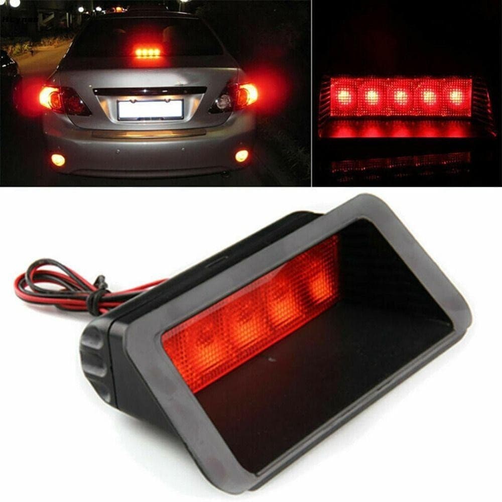 Luz De Freio HCYNAN , Lente Vermelha Preta , Luzes Montadas Altas Para Carro , Acessórios 5LED