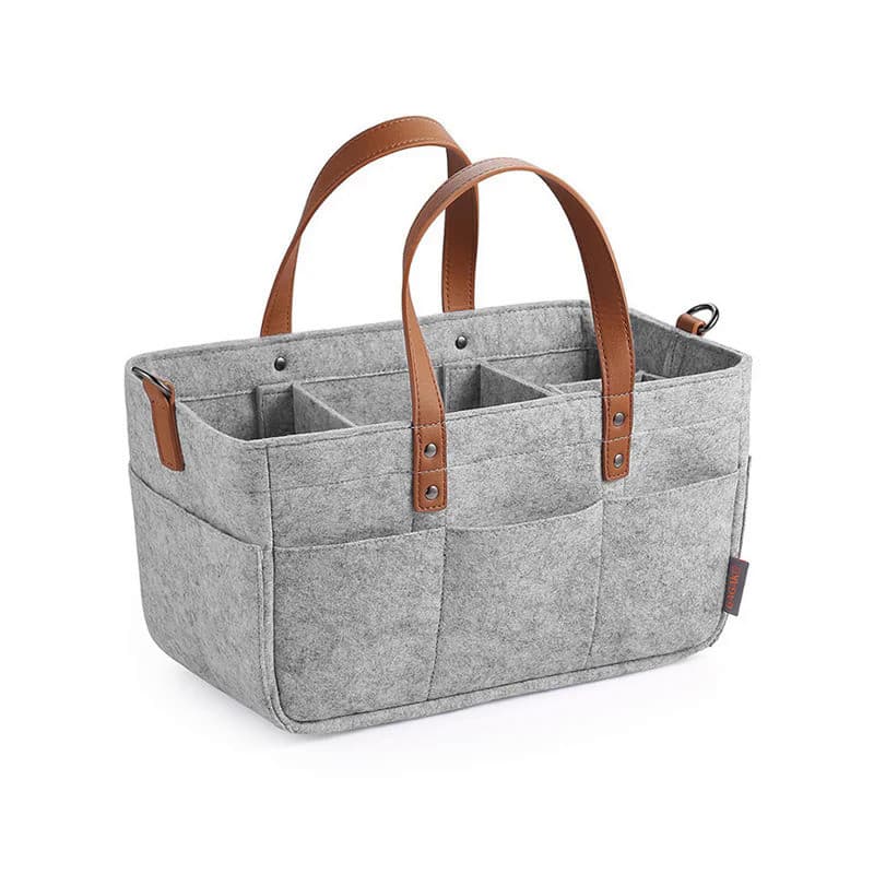 Baby Felt Armazenamento Nursery Organizer Basket Infantil Fralda Saco com Alça Caddy Mudando Fralda Stroller Storage Bag