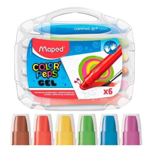 Maleta Giz Em Gel Macio Aquarelavel Color Peps 6 Cores Maped