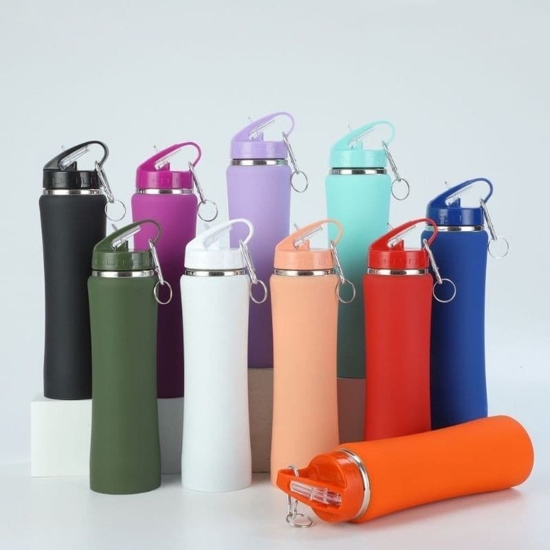 Garrafa de alumínio 750ml mosquetão, Garrafa De Água Resistente C/ Bico Canudo  Academia, Escola, Trabalho