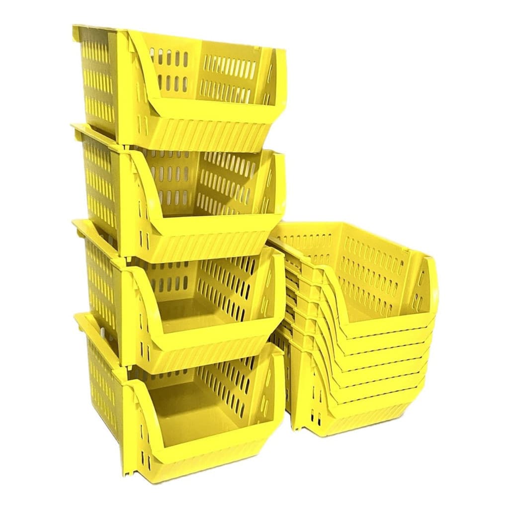 5 Cestos Bin Organizador Plástica Empilhável Plástico