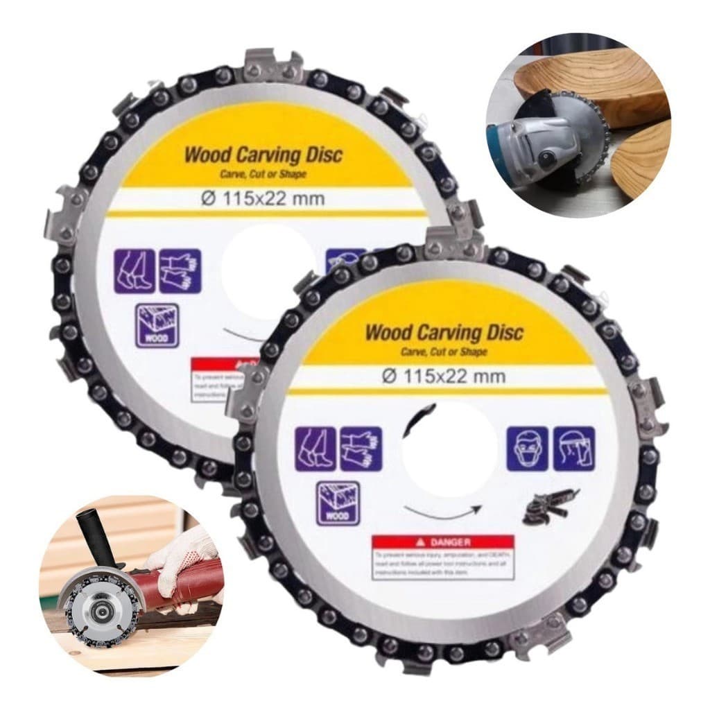 Disco Corrente Motossera 115mm Corte Desbaste Madeira Para Lixadeira e Esmerilhadeira