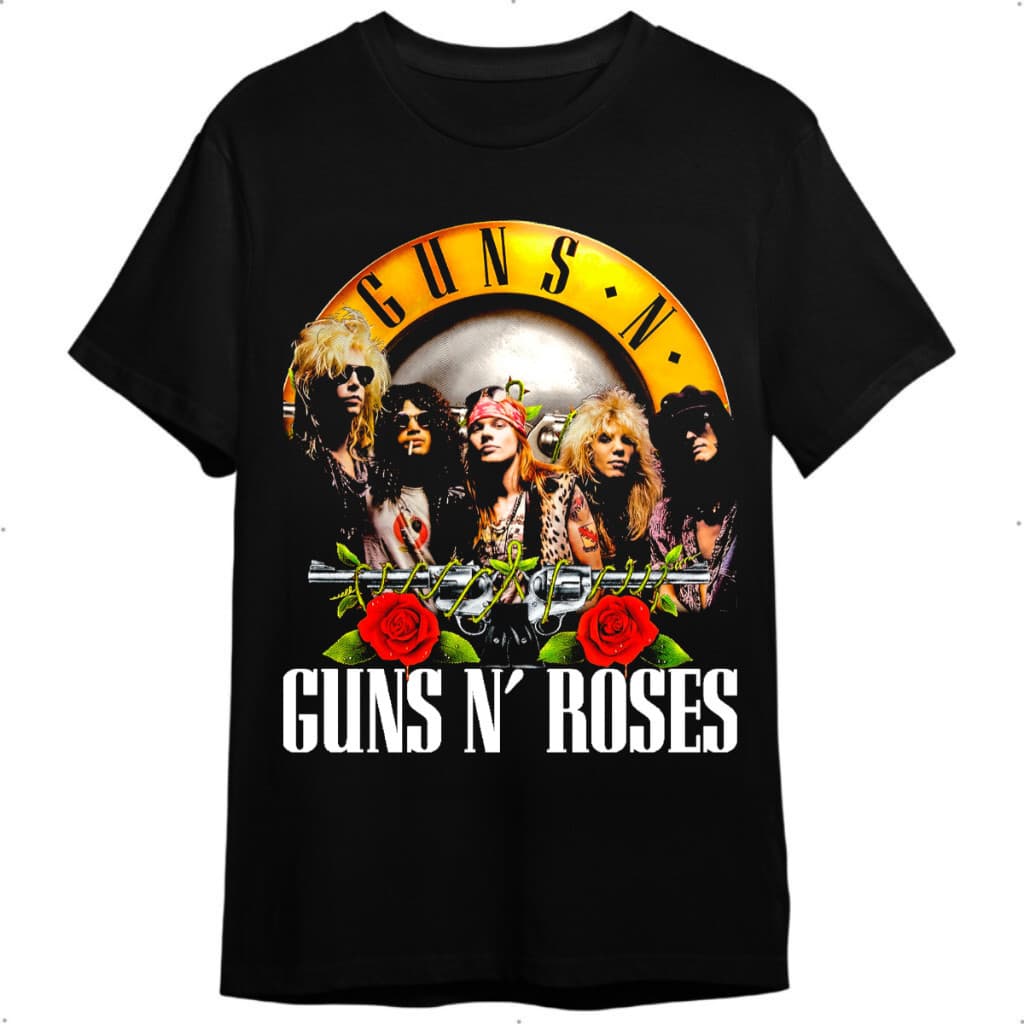 Camiseta Guns N' Roses Estampado Camisa Basica Premium Novo