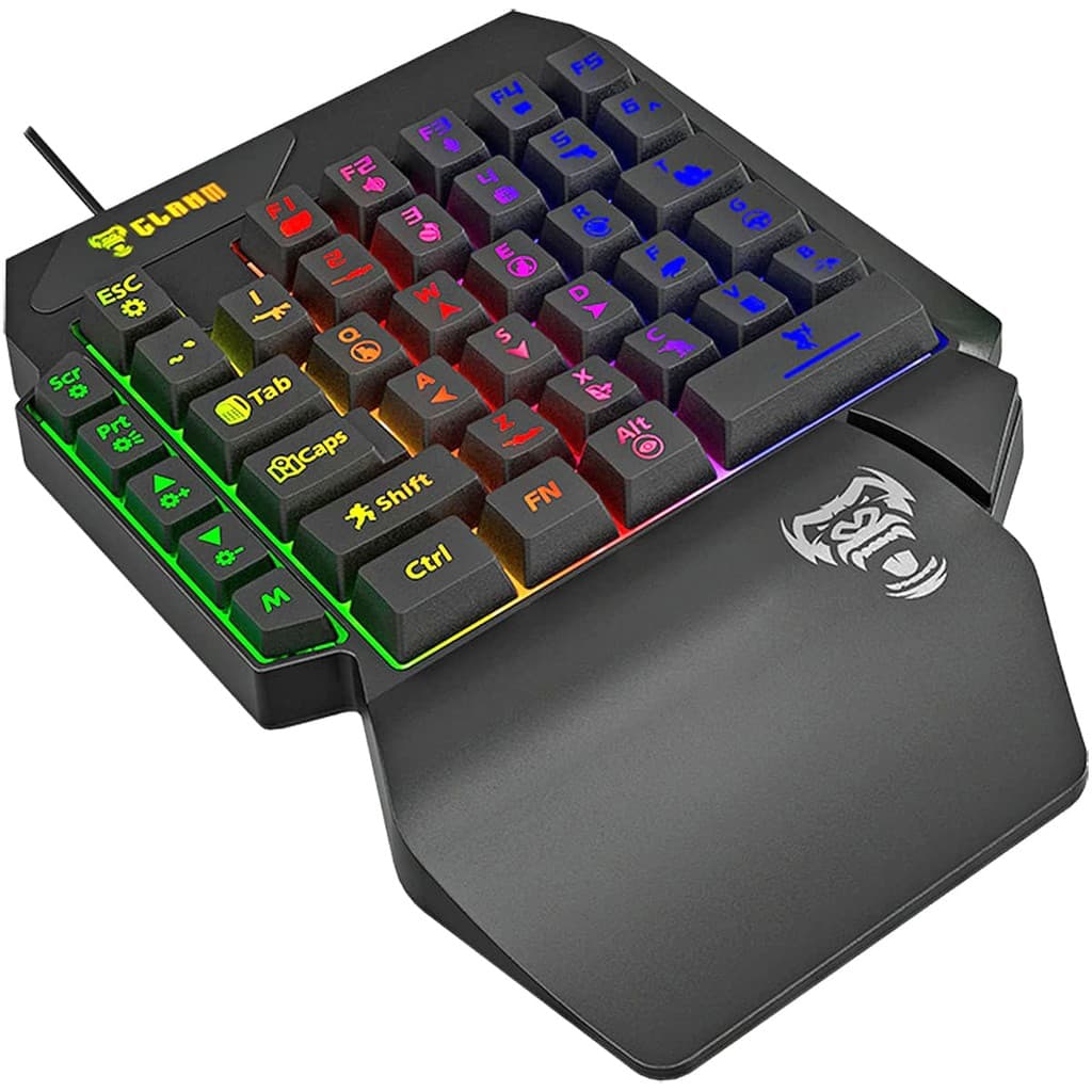Teclado Gamer Compacto Mono 35% 40 Teclas Cabo 1,5m Com Apoio de Pulso Led Rainbow Clanm Void