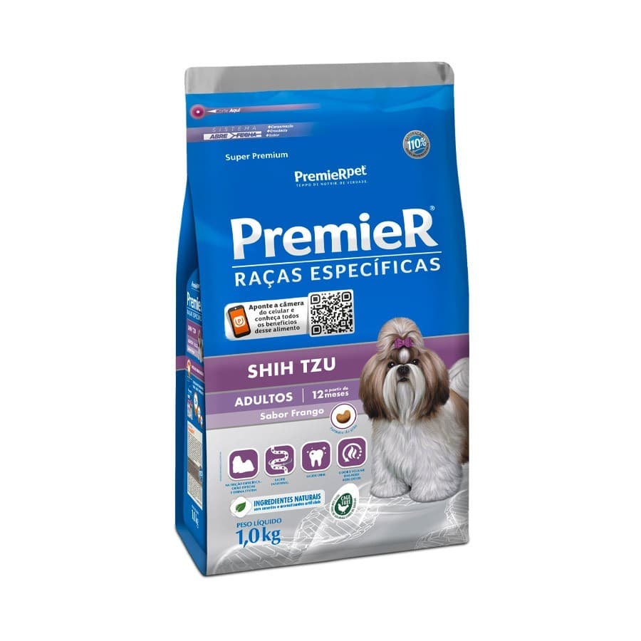 Ração Premier Shih Tzu Raças Específicas para Cães Adultos Sabor Frango 1kg
