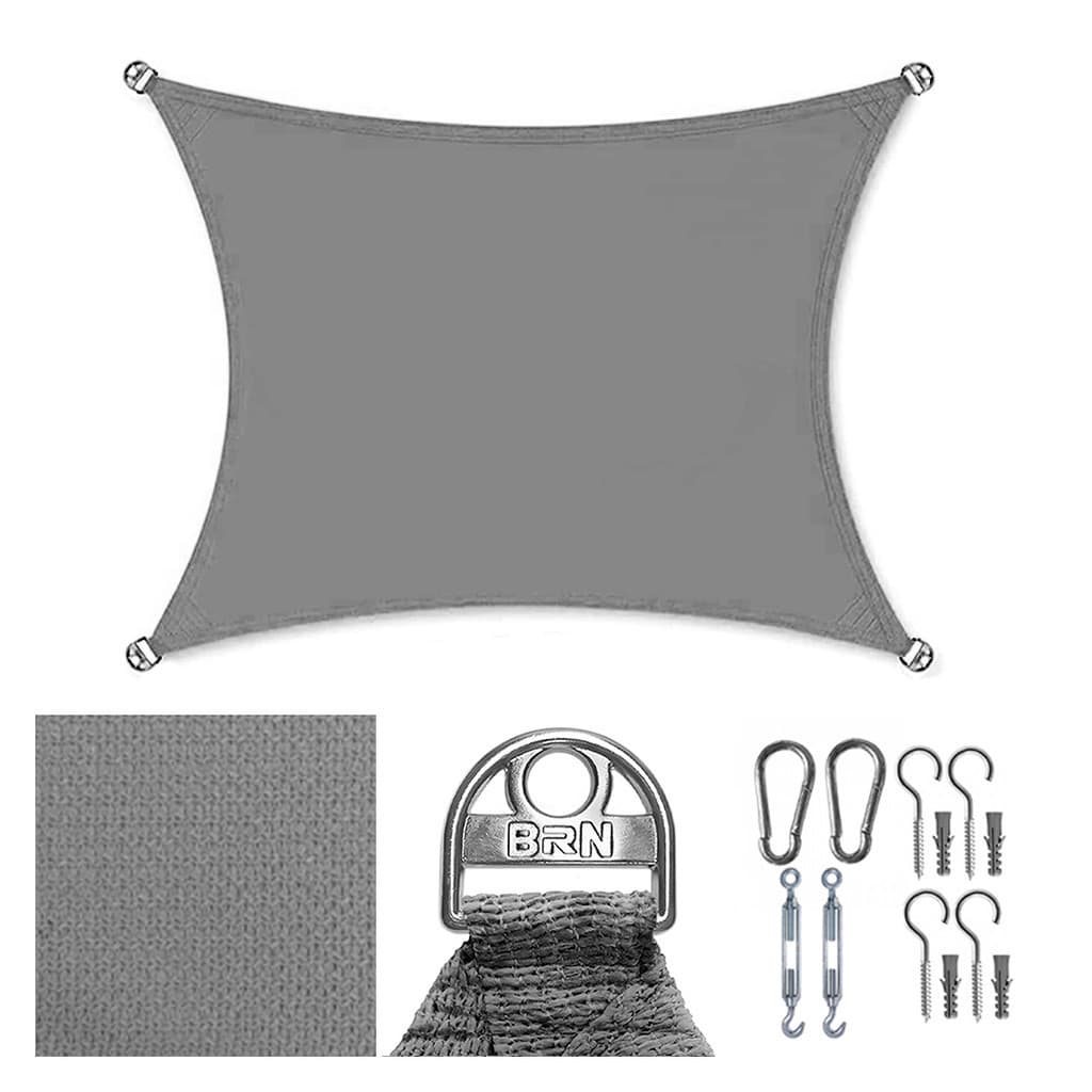 Tela Toldo Sombreamento 90% Cor Cinza Cobertura Decorativa 3x2 Metros + Kit Instalação