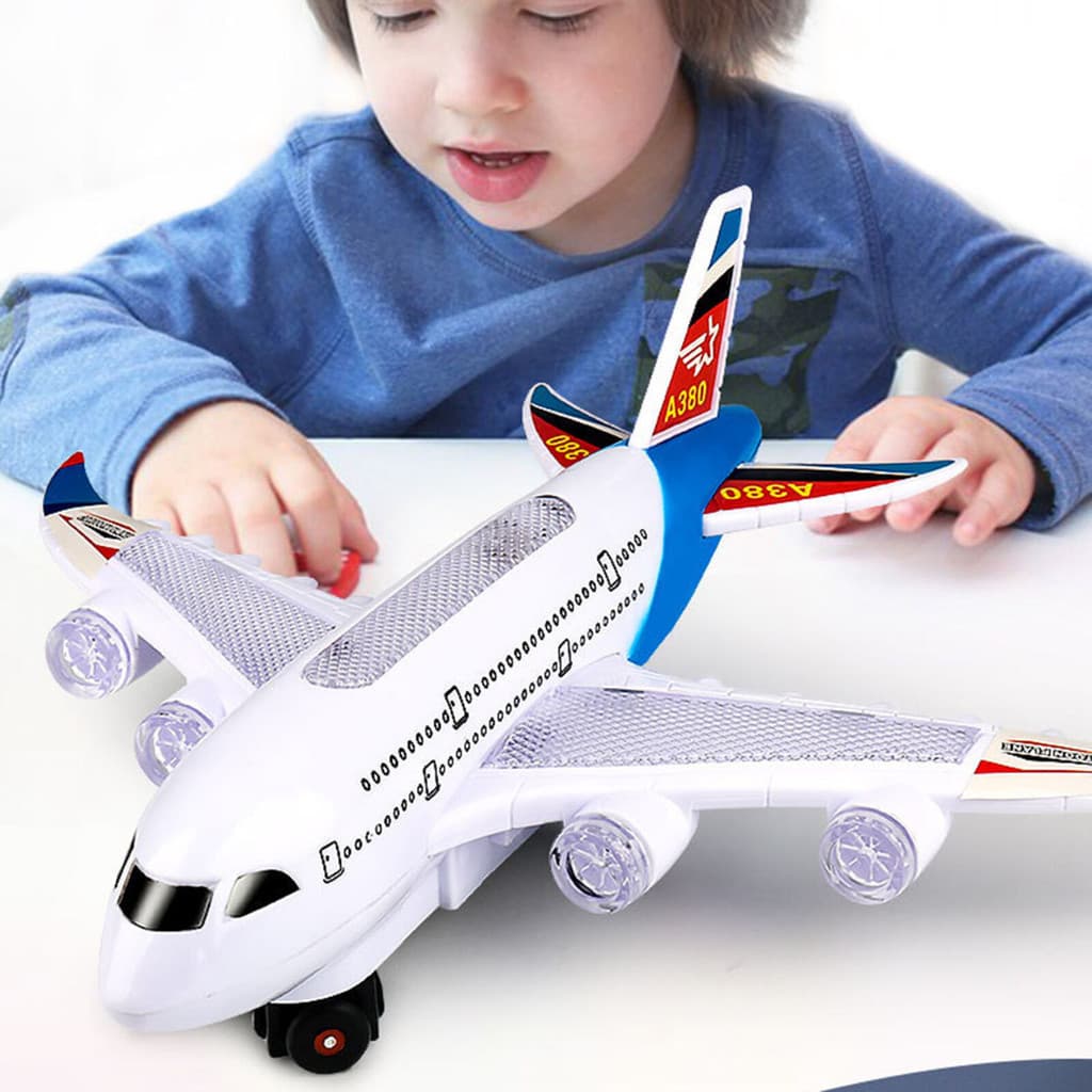 Avião de Brinquedo Fricção Com Luz e Som Diversão Garantida