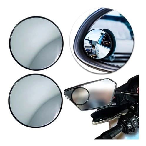 Par Espelho Retrovisor Convexo Auxiliar Vidro 5cm Carro Moto
