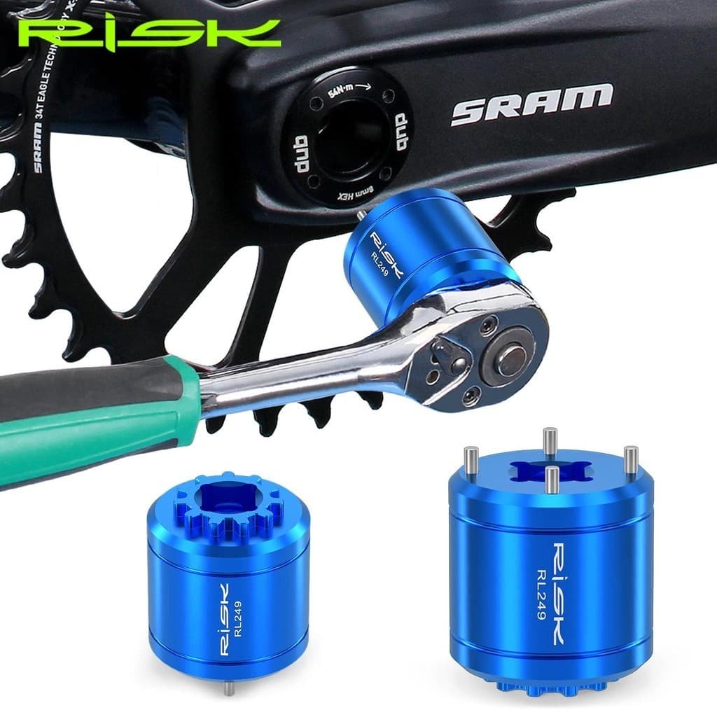 RISK Bike 2 Em 1 Ferramenta De Remoção Da Tampa Manivela Bicicleta Instalação Do Extrator De Tampas Para DUB 11T XTR M9100
