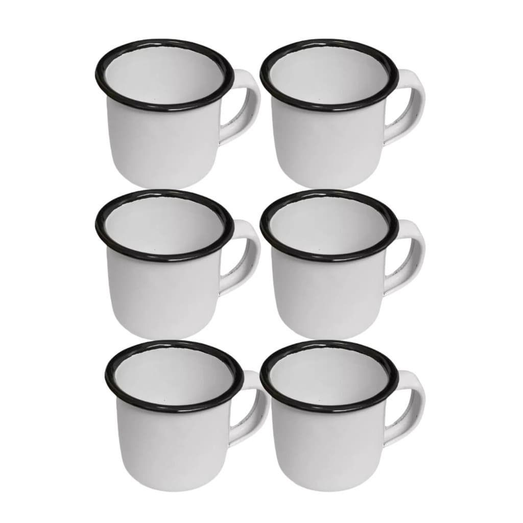 6 Xícara Esmaltada Para Café e Chá Retrô termo antimicrobiano Cozinha Chá Água