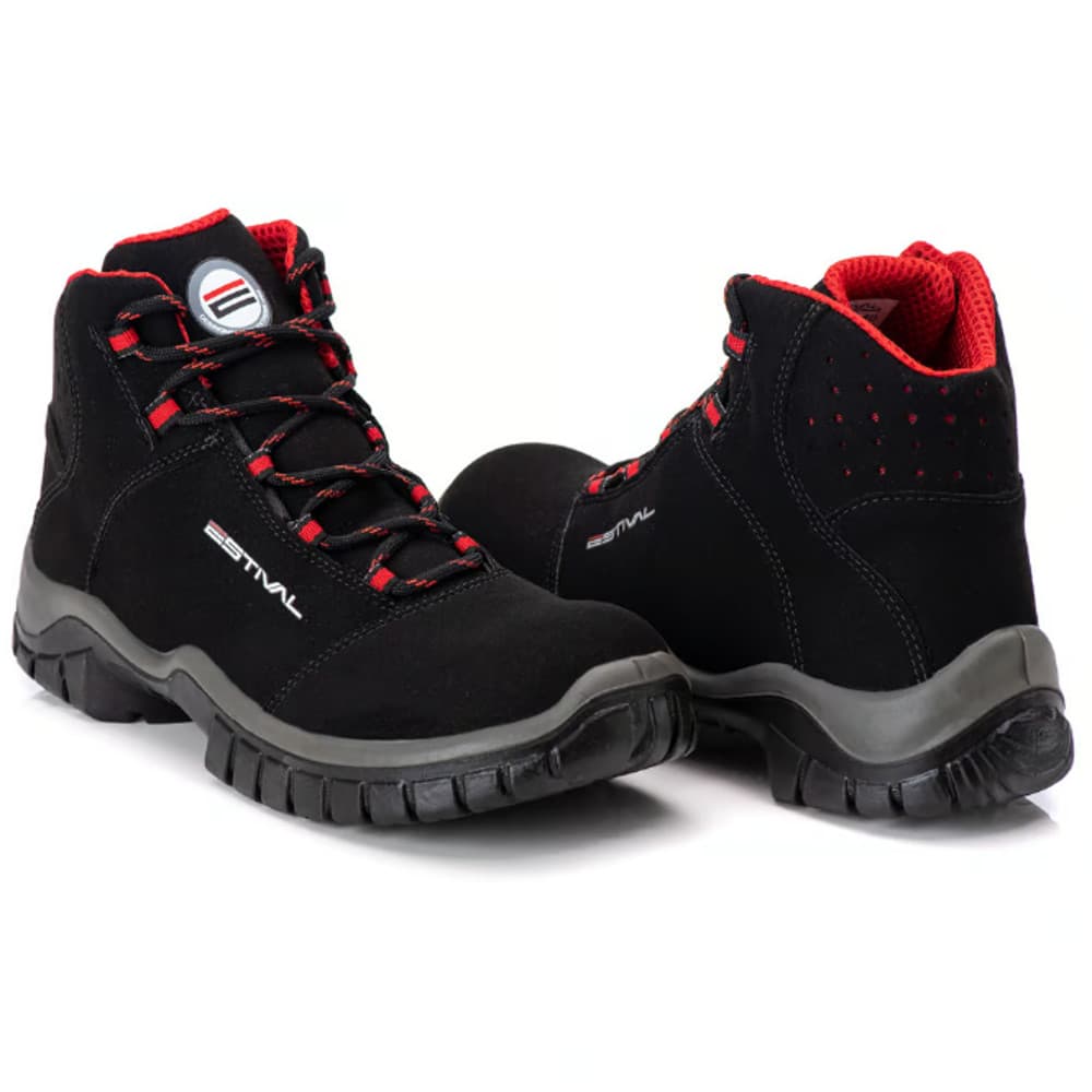 BOTA DE SEGURANÇA MICROFIBRA CANO ALTO BICO PVC EN10071S2 PT/VERM CA44558