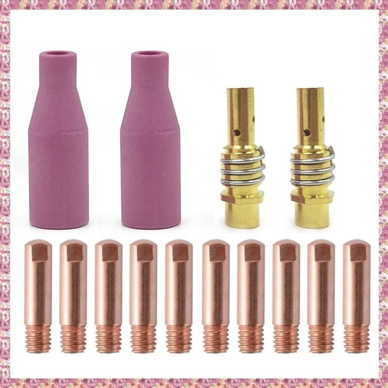 (Z S Q A) 14Pcs MB-15AK Consumíveis De Tocha De Solda 0.8mm Dicas De Contato Bocal Cerâmico Gás Para MIG 15AK