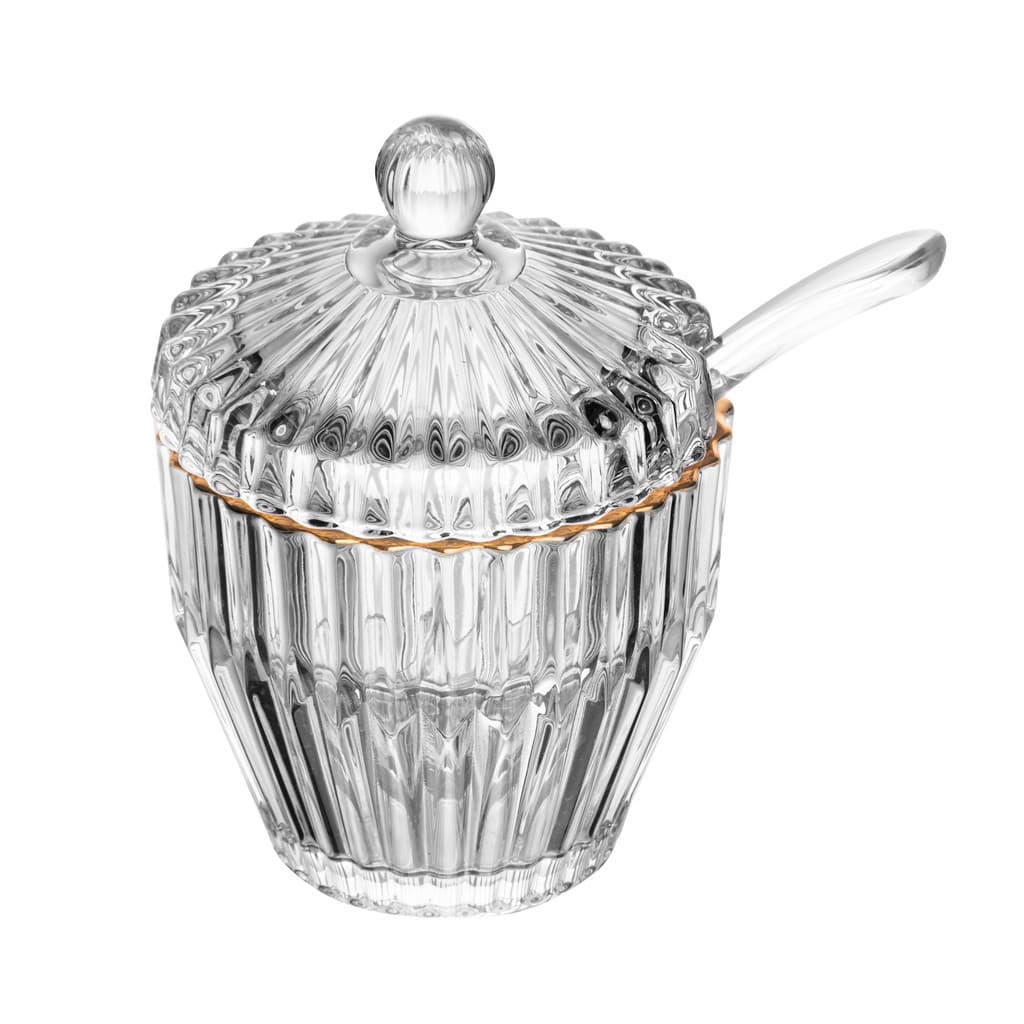 Açucareiro 11x8cm Cristal Borda Dourada Imperatriz Wolff