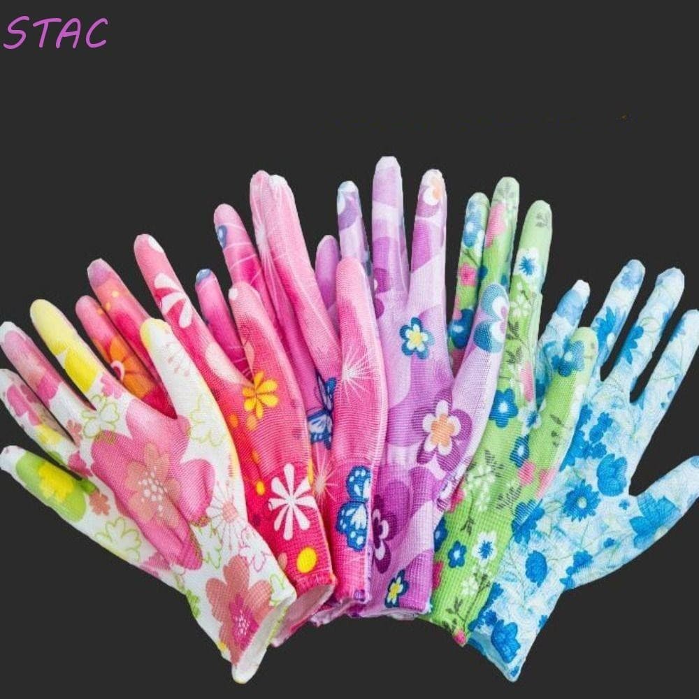 Luvas De Trabalho STAC , Jardinagem Em Nylon PU Antiderrapantes Revestidas Com Palma
