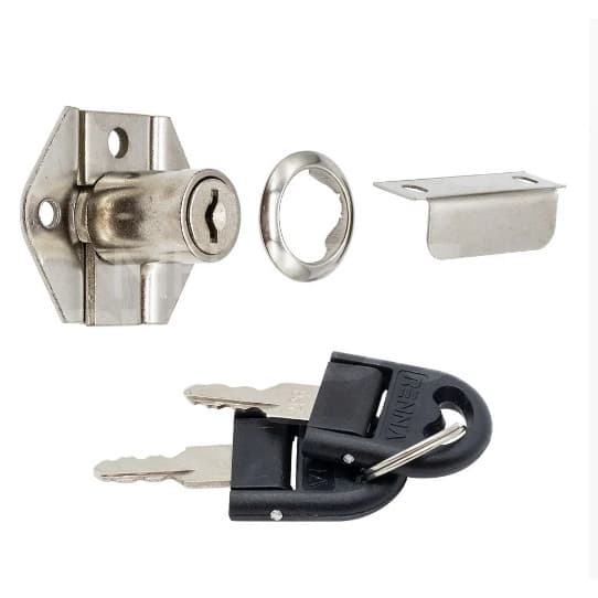 FECHADURA COM BATENTE E CHAVE ESCAMOTEAVEL 22MM
