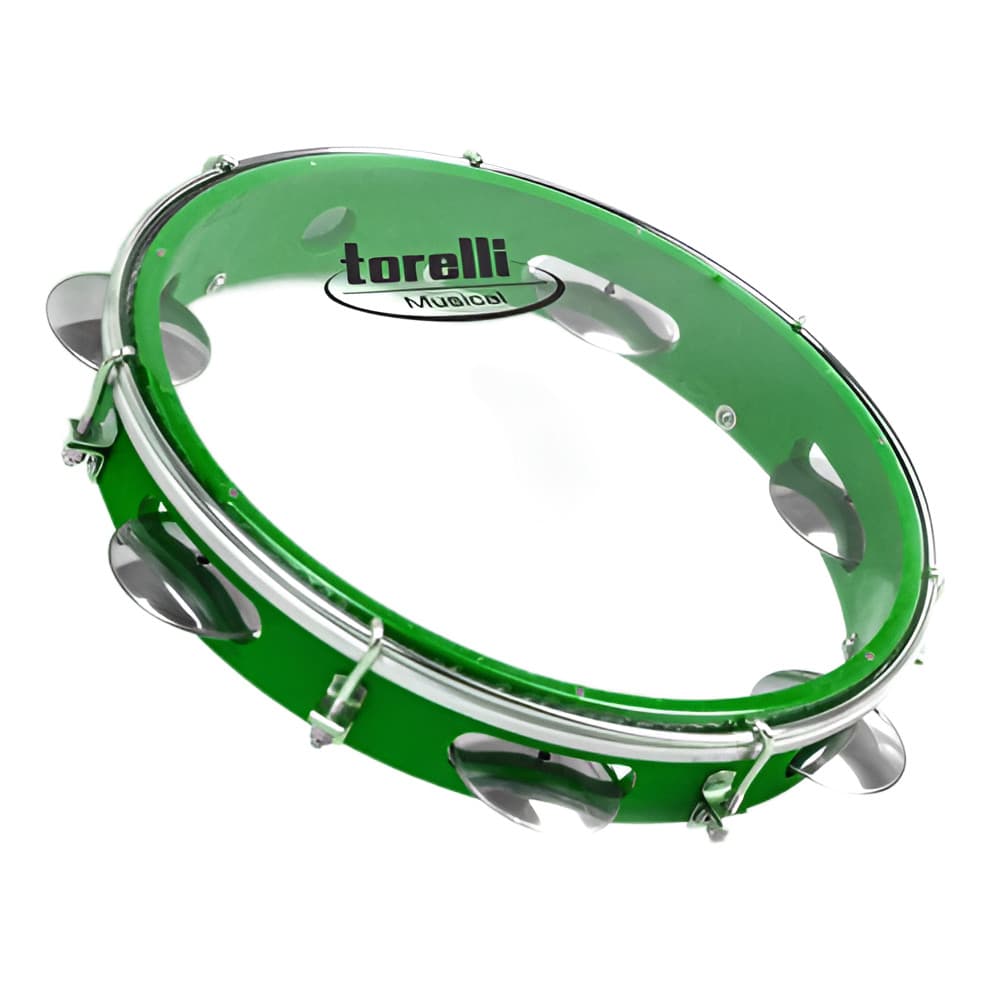 Pandeiro 10" Em Abs com Pele Transparente Verde Torelli Tp348