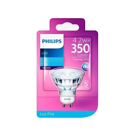 Kit 2 Un. Lâmpada Led Dicroica Gu10 4.2w 350lm Luz Fria Philips