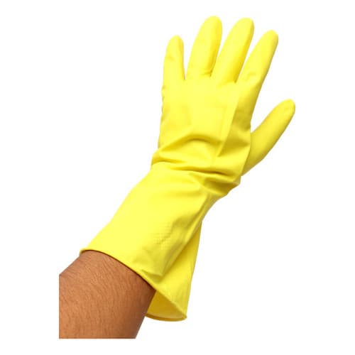 12 Pares Luva De Latex Natural Amarela Multiuso Prot Quimica